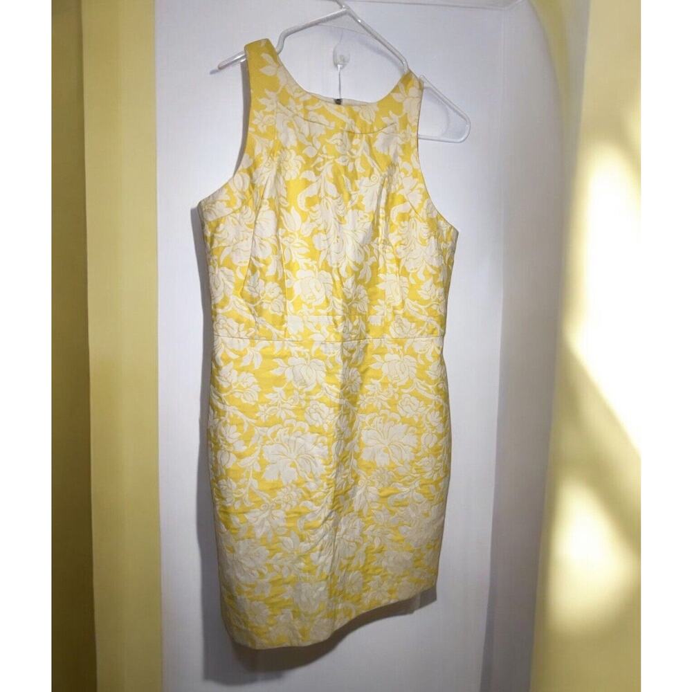 NWT Ann Taylor Petite Size 8P Dress Sleeveless Yellow White Floral Summer Spring - Picture 2 of 7